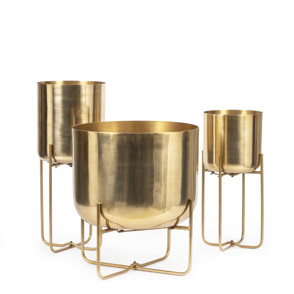 The Brass Planter on Stand - Brass - L