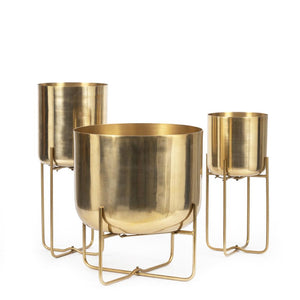 The Brass Planter on Stand - Brass - L
