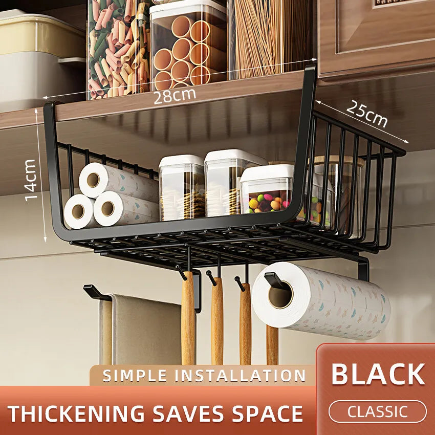 Keuken Onder Kast Mand Opslag Plank Tissue Bekerhouder Kast Bureau Opknoping Rack Uitgeholde Uittrekbare Lade Schuifmand