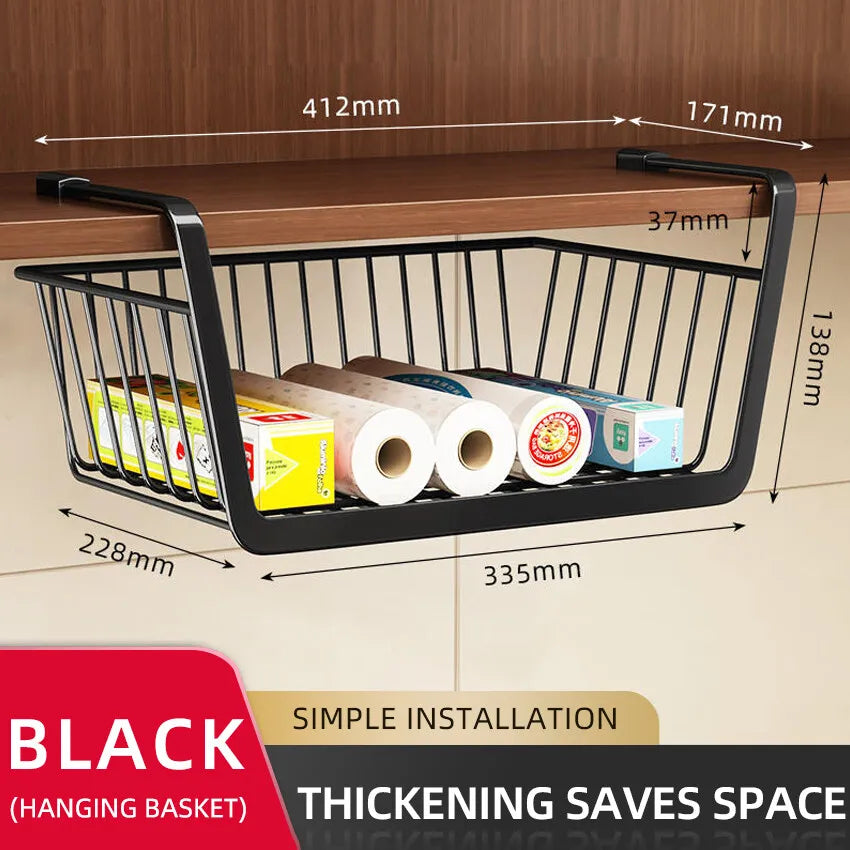 Keuken Onder Kast Mand Opslag Plank Tissue Bekerhouder Kast Bureau Opknoping Rack Uitgeholde Uittrekbare Lade Schuifmand