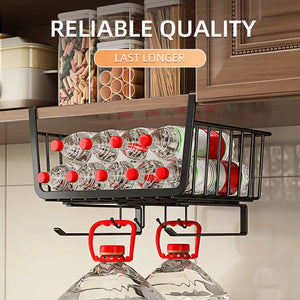 Keuken Onder Kast Mand Opslag Plank Tissue Bekerhouder Kast Bureau Opknoping Rack Uitgeholde Uittrekbare Lade Schuifmand