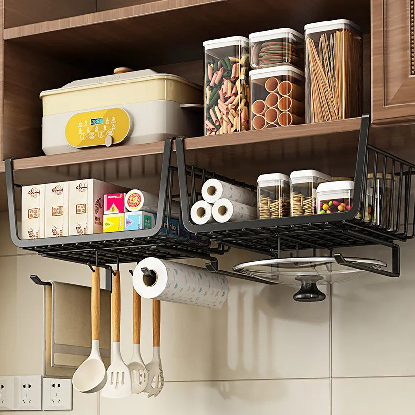 Keuken Onder Kast Mand Opslag Plank Tissue Bekerhouder Kast Bureau Opknoping Rack Uitgeholde Uittrekbare Lade Schuifmand