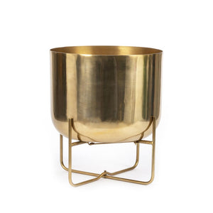 Bazar Bizar |The Brass Planter on Stand - Brass - XL