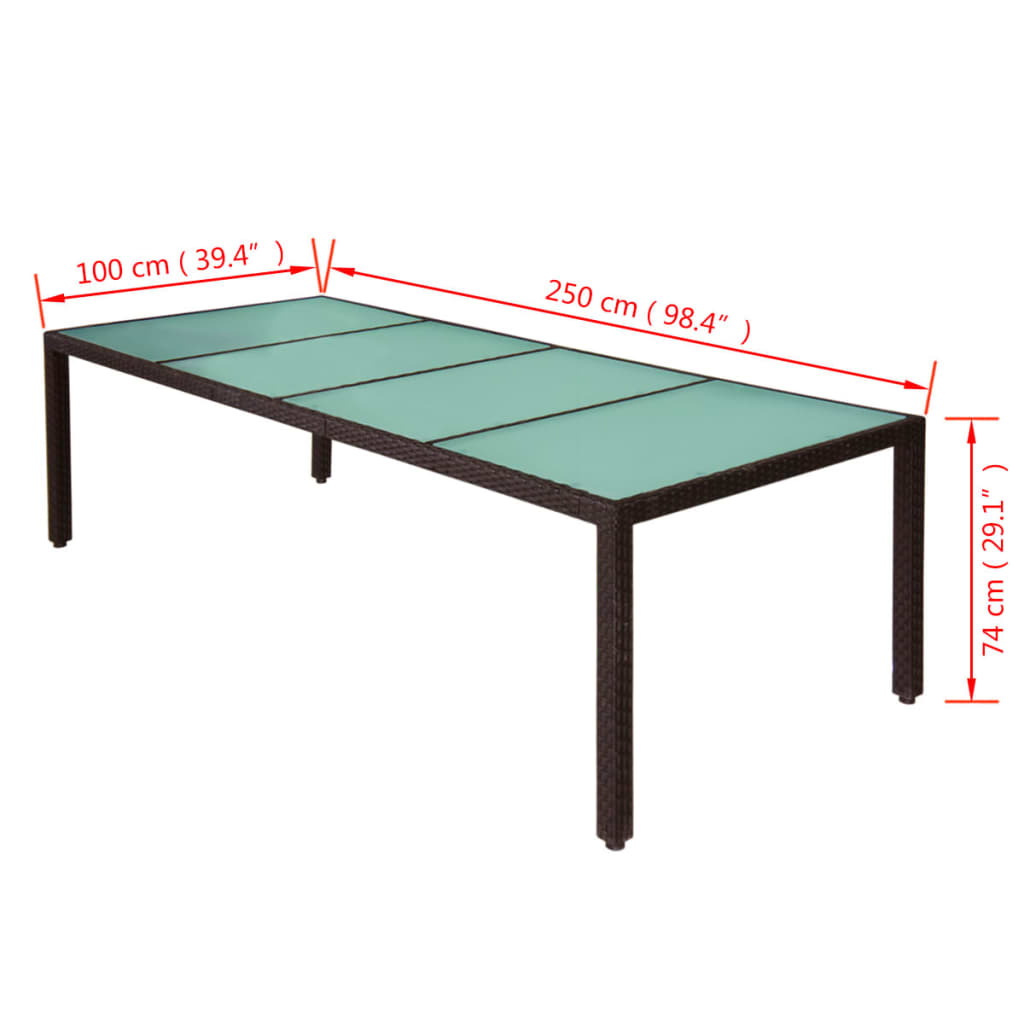11-delige Tuinset met kussens poly rattan bruin