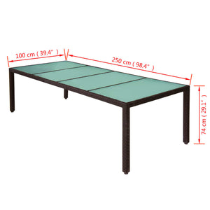 11-delige Tuinset met kussens poly rattan bruin