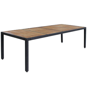11-delige Tuinset met kussens poly rattan zwart