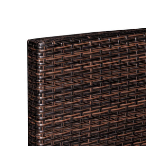 10-delige ronde Loungeset met kussens poly rattan bruin