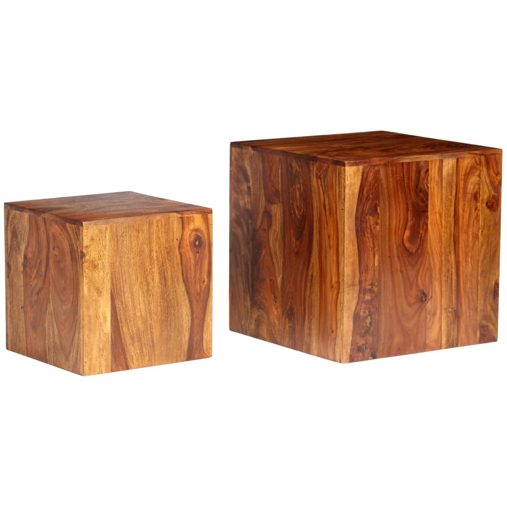 2-delige Salontafelset 40x40x40 cm massief sheeshamhout