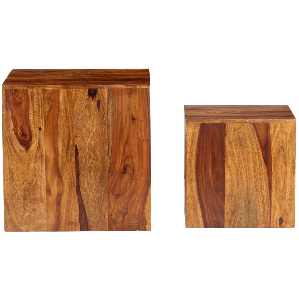 2-delige Salontafelset 40x40x40 cm massief sheeshamhout