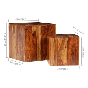 2-delige Salontafelset 40x40x40 cm massief sheeshamhout