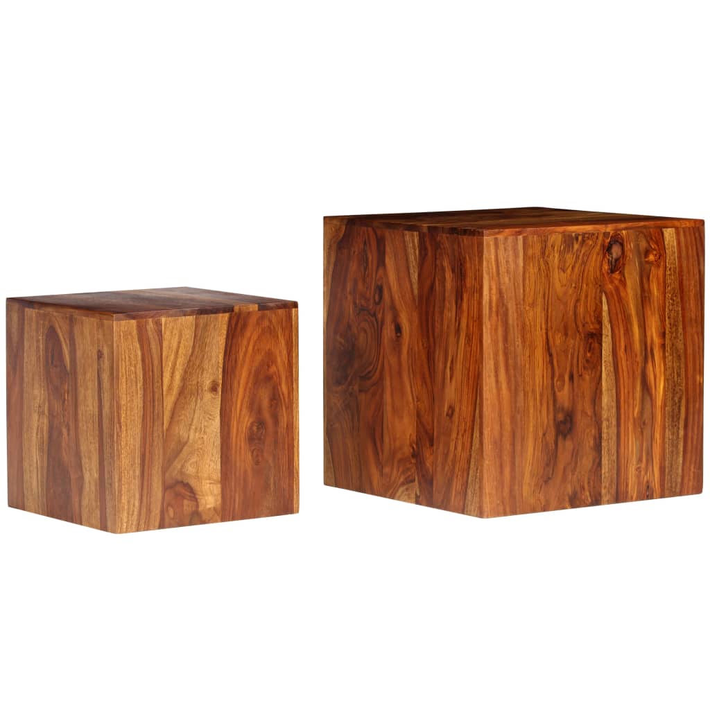 2-delige Salontafelset 40x40x40 cm massief sheeshamhout