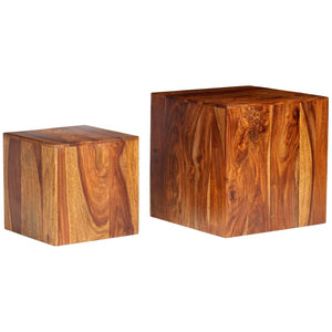 2-delige Salontafelset 40x40x40 cm massief sheeshamhout