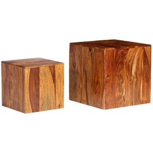 2-delige Salontafelset 40x40x40 cm massief sheeshamhout