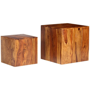 2-delige Salontafelset 40x40x40 cm massief sheeshamhout