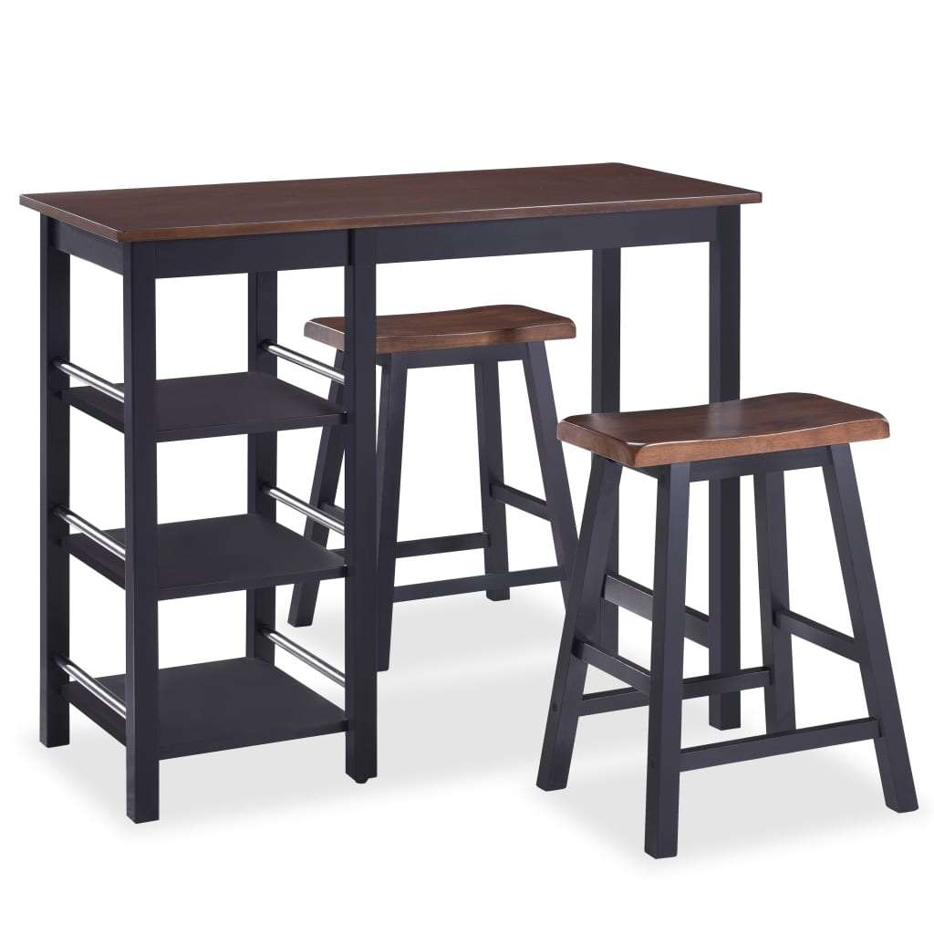 Barset 3-delige MDF zwart
