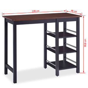 Barset 3-delige MDF zwart