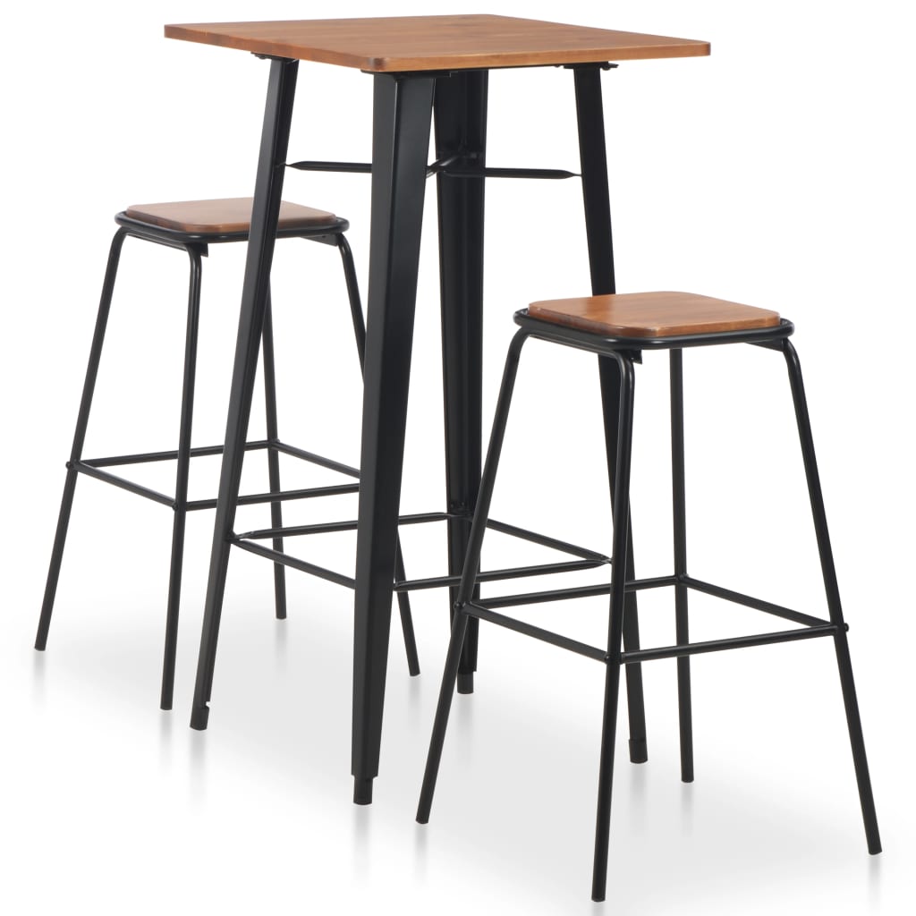 3-delige Barset staal bruin