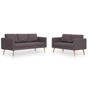 2-delig Bankstel stof taupe