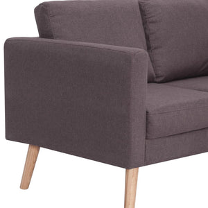 2-delig Bankstel stof taupe