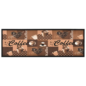 Keukenmat wasbaar Coffee 45x150 cm bruin