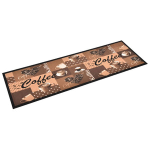 Keukenmat wasbaar Coffee 45x150 cm bruin