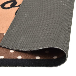 Keukenmat wasbaar Coffee 45x150 cm bruin