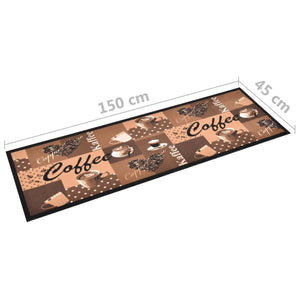 Keukenmat wasbaar Coffee 45x150 cm bruin