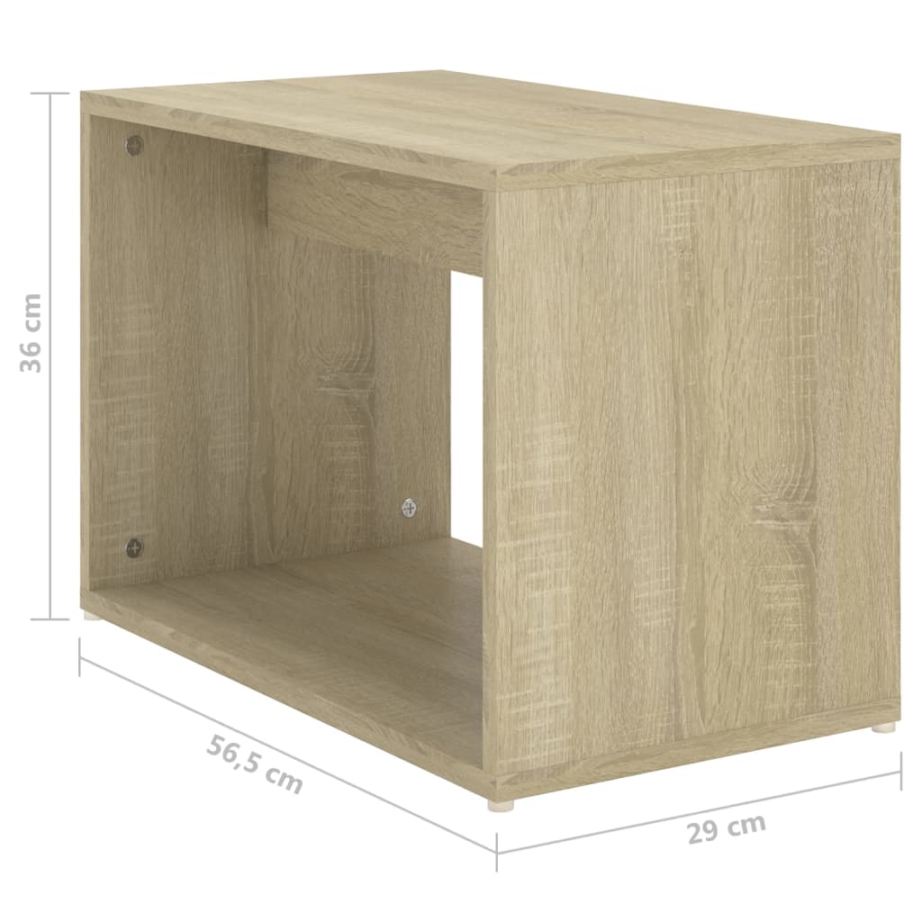 3-delige Salontafelset 60x60x38 cm sonoma eikenkleurig