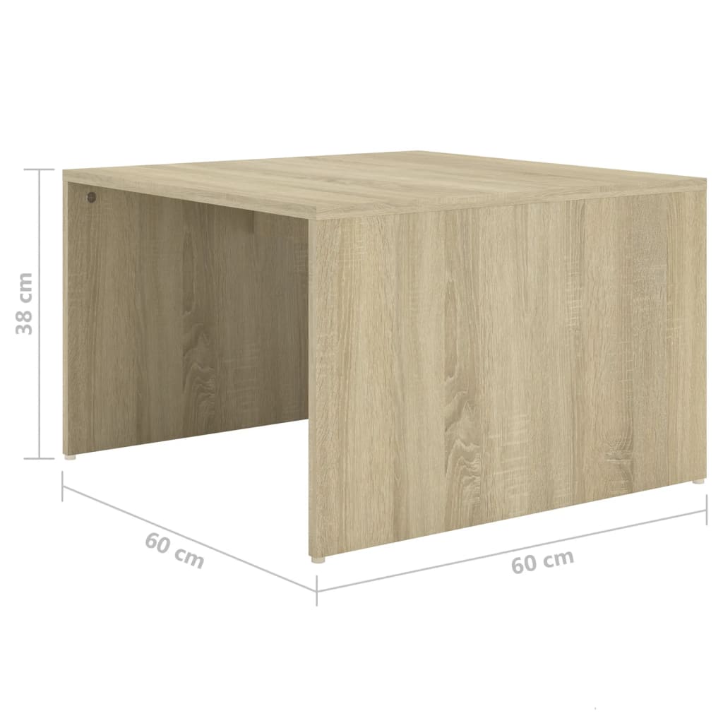 3-delige Salontafelset 60x60x38 cm sonoma eikenkleurig