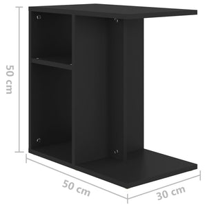 Bijzettafel 50x30x50 cm spaanplaat zwart