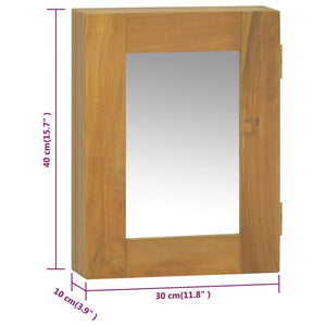 Spiegelkast 30x10x40 cm massief teakhout