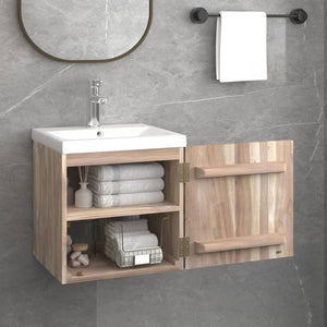 Badkamerwandkast 41x38x40 cm massief teakhout
