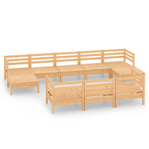 10-delige Loungeset massief grenenhout