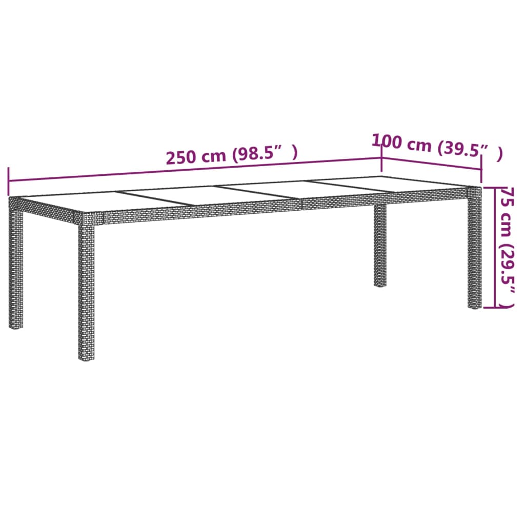 11-delige Tuinset met kussens poly rattan grijs