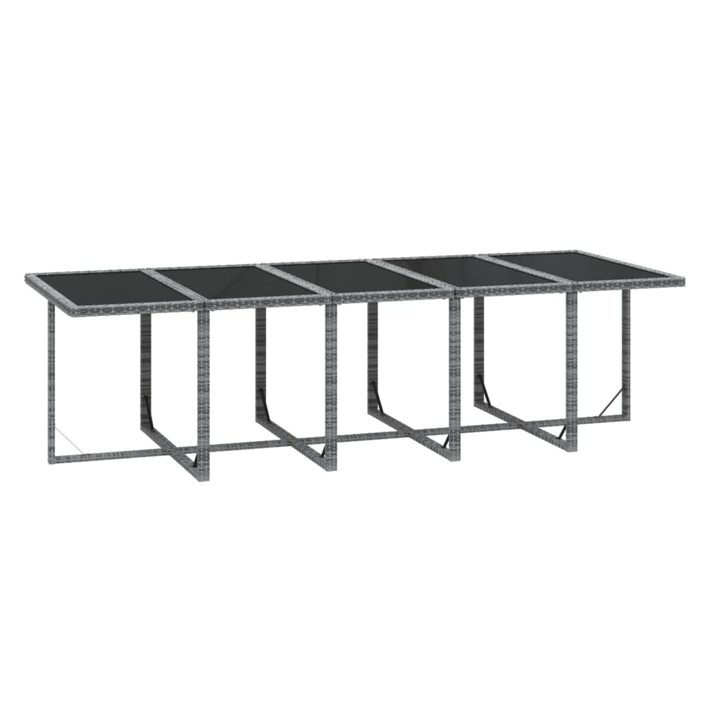 11-delige Tuinset met kussens poly rattan grijs