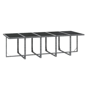 11-delige Tuinset met kussens poly rattan grijs