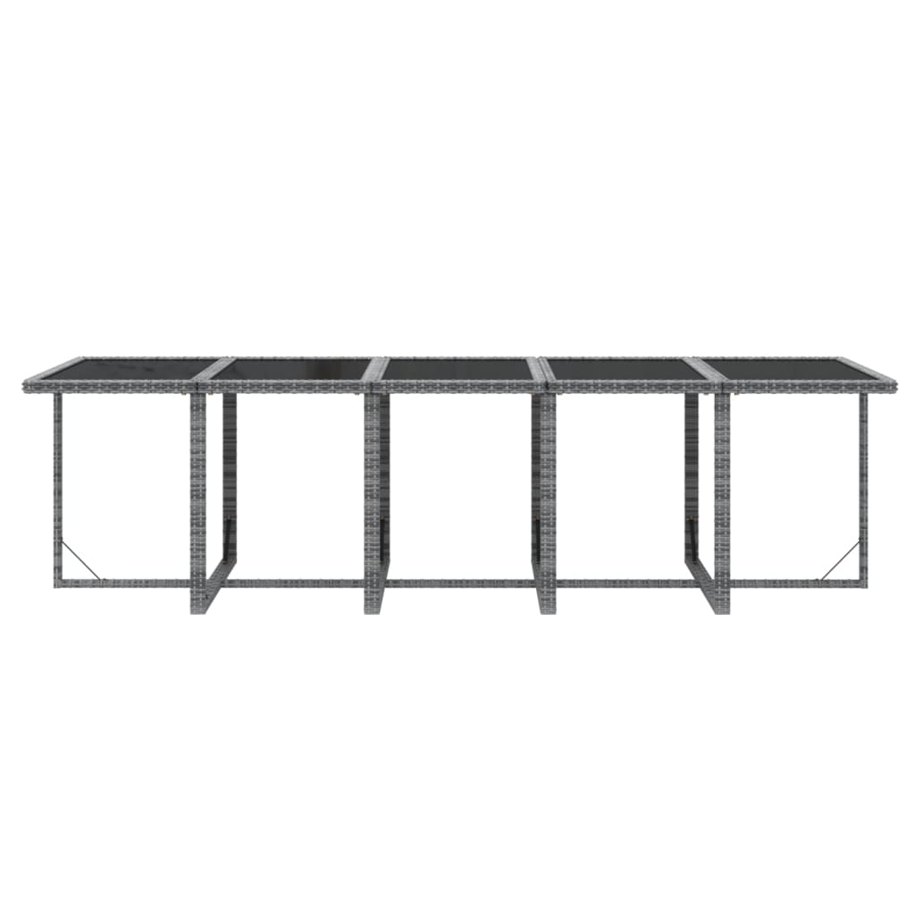 11-delige Tuinset met kussens poly rattan grijs