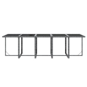 11-delige Tuinset met kussens poly rattan grijs