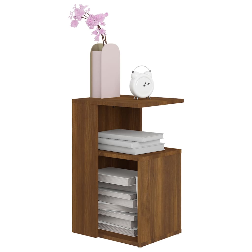 Bijzettafel 36x30x56 cm bewerkt hout bruineikenkleurig