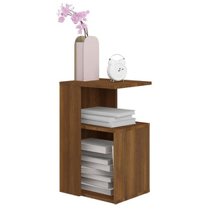 Bijzettafel 36x30x56 cm bewerkt hout bruineikenkleurig
