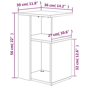 Bijzettafel 36x30x56 cm bewerkt hout bruineikenkleurig