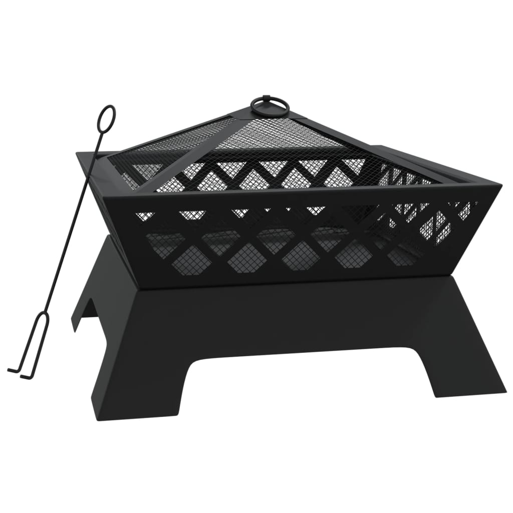 Vuurhaard met pook XXL 50 cm staal