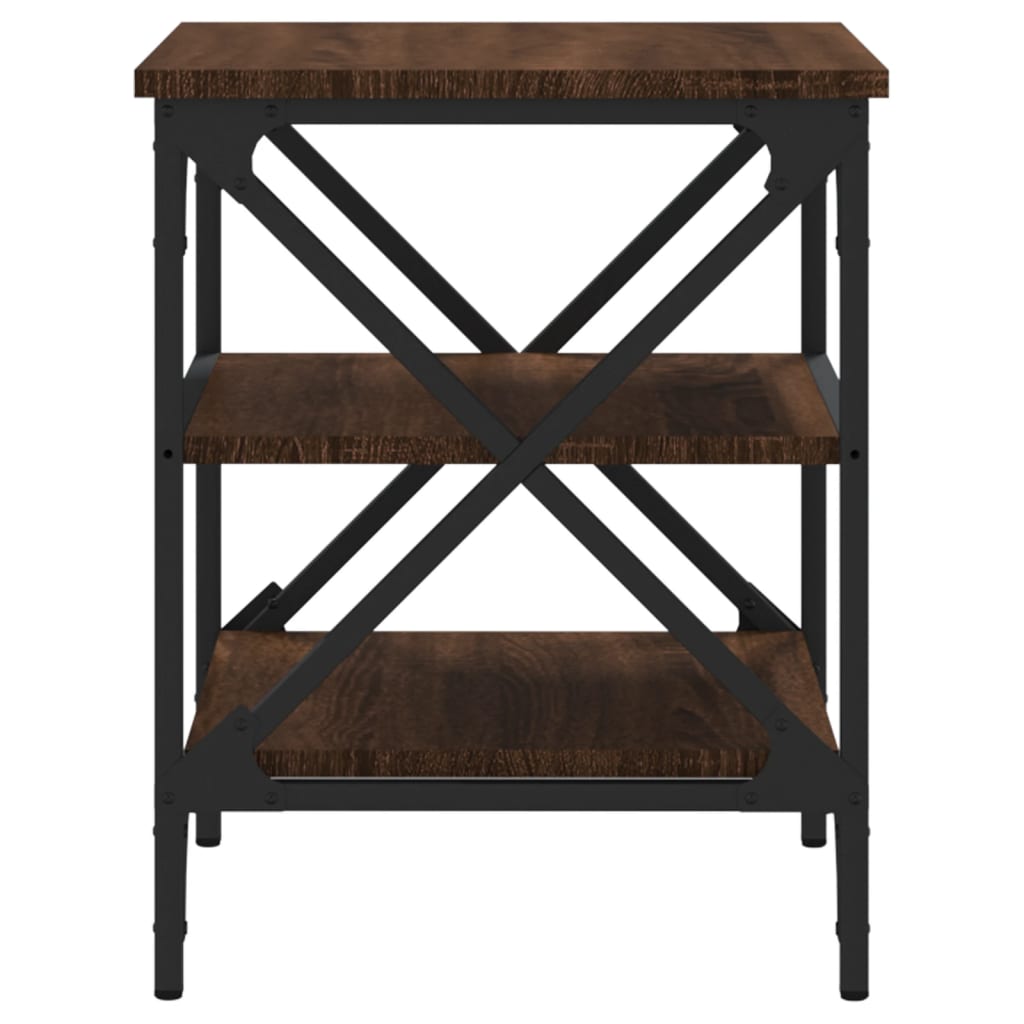 Bijzettafels 2 st 40x42x50 cm bewerkt hout bruineikenkleurig
