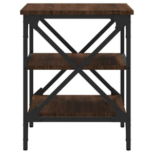 Bijzettafels 2 st 40x42x50 cm bewerkt hout bruineikenkleurig