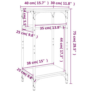 Bijzettafel 40x30x75 cm bewerkt hout bruineikenkleurig