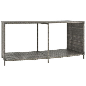 Opbergschappen 2 st poly rattan grijs