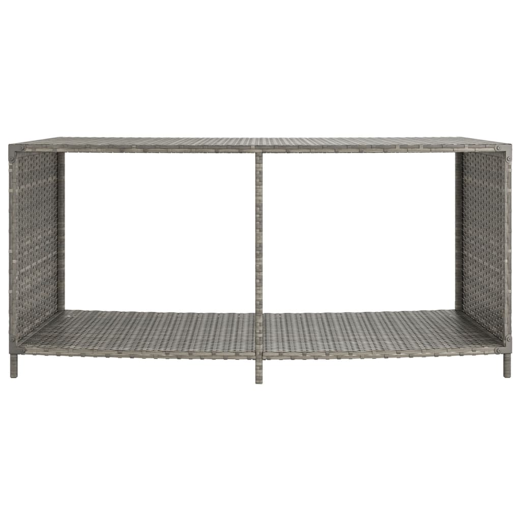 Opbergschappen 2 st poly rattan grijs