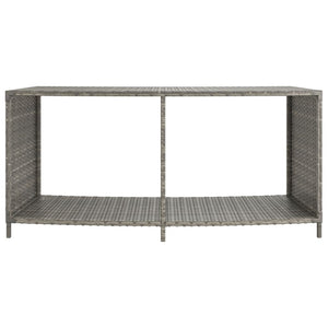 Opbergschappen 2 st poly rattan grijs