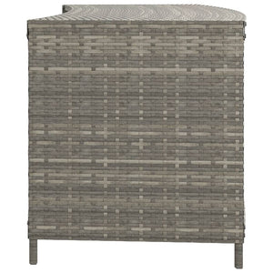 Opbergschappen 2 st poly rattan grijs