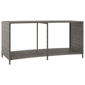 Opbergschappen 2 st poly rattan grijs